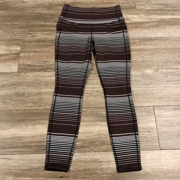 Athleta Leggings XSP Striped Multicolor High Wide Waist - Picture 10 of 10